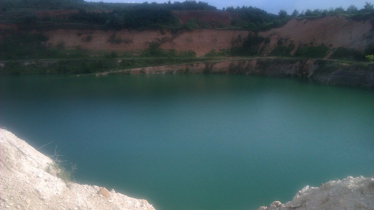 Limestone quarry, aggregate industry scene